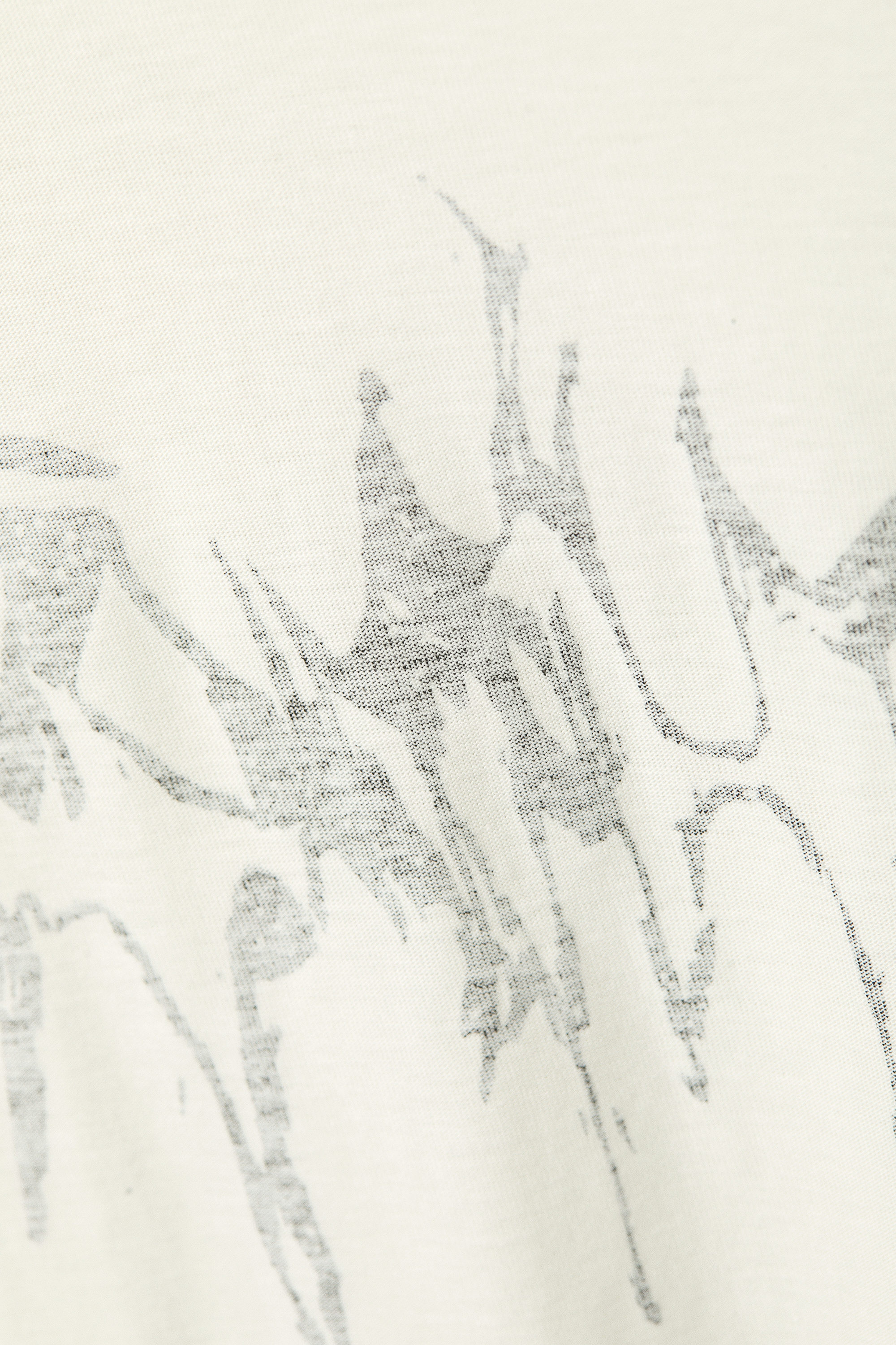 Dusty White - Wasp - Oversized Long-Sleeved Graphic T-shirt - 5