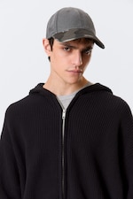 Grey - Trashed Camo - Distressed Cotton Canvas Baseball Cap - 0