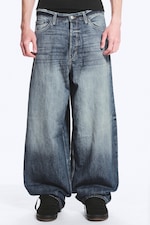 Board Blue - Medium Blue - Astro Mid Rise Loose Baggy Unisex Jeans - 3