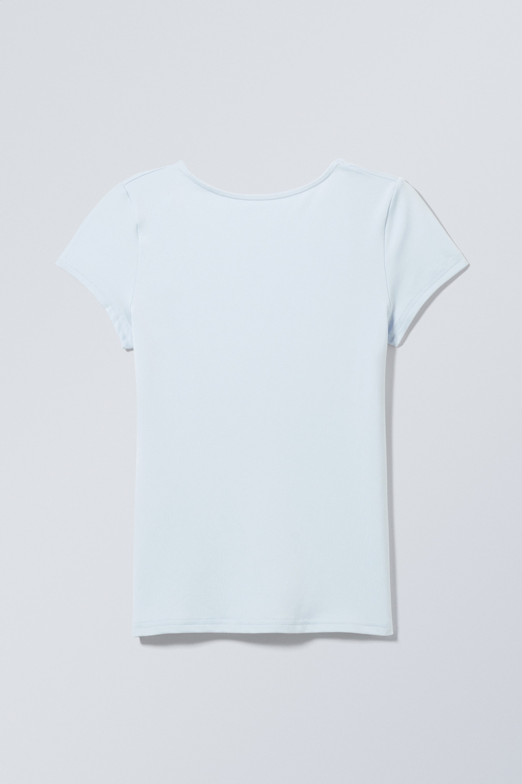 Light Blue - Gizem Open Back T-shirt - 0