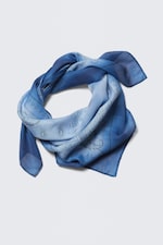 Blått paisleymønster - Square Bandana Scarf - 0
