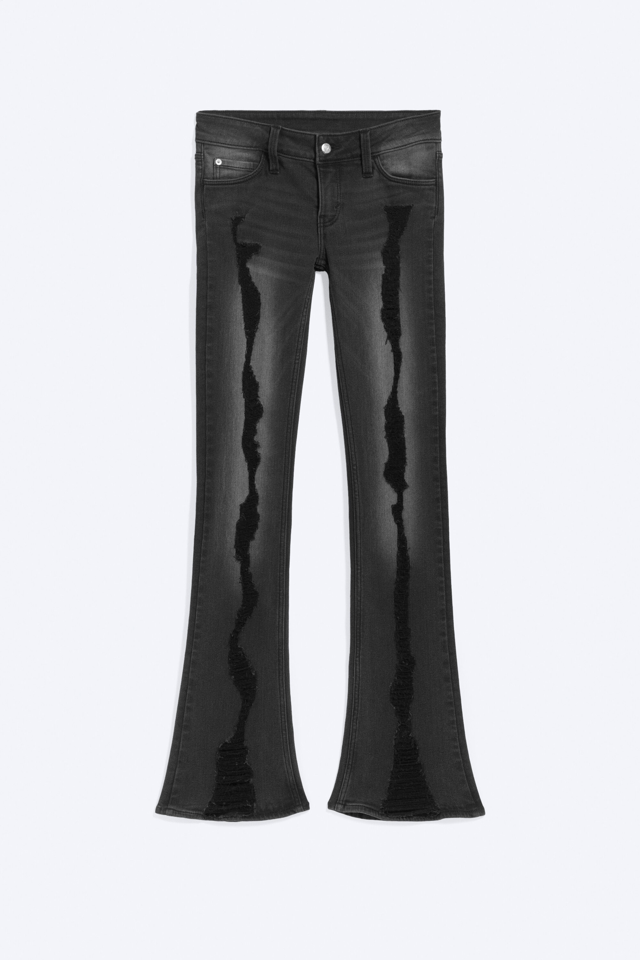 Destroyed Black - Schwarz - BOOTY BEI LOW WAIST SKINNY BOOTCUT JEANS - 5