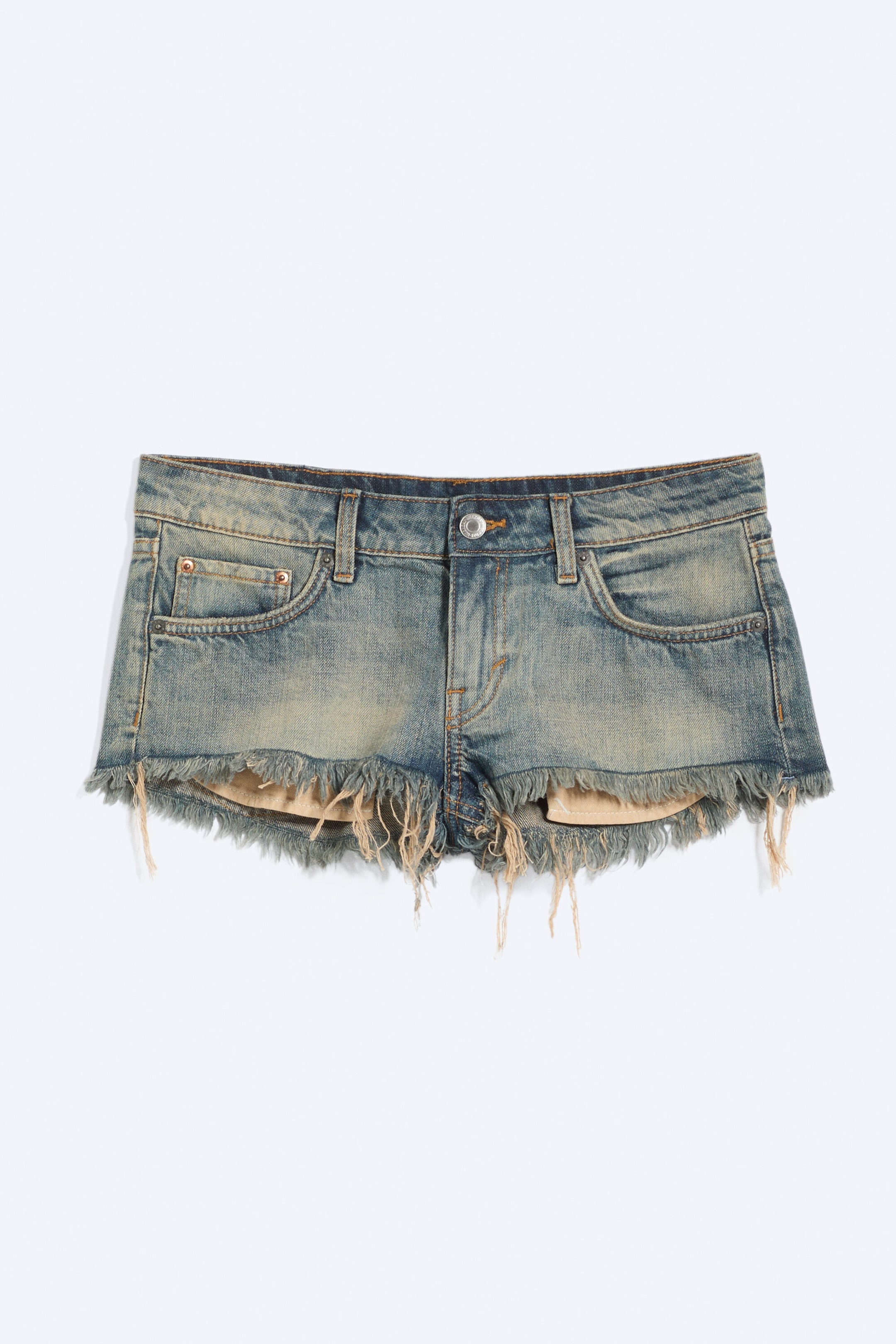 Arizona Blue - Medium Blue - Venus Frayed Low Rise Denim Hotpants - 0