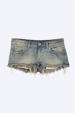 Arizona Blue - Medium Blue - Venus Frayed Low Rise Denim Hotpants - 0