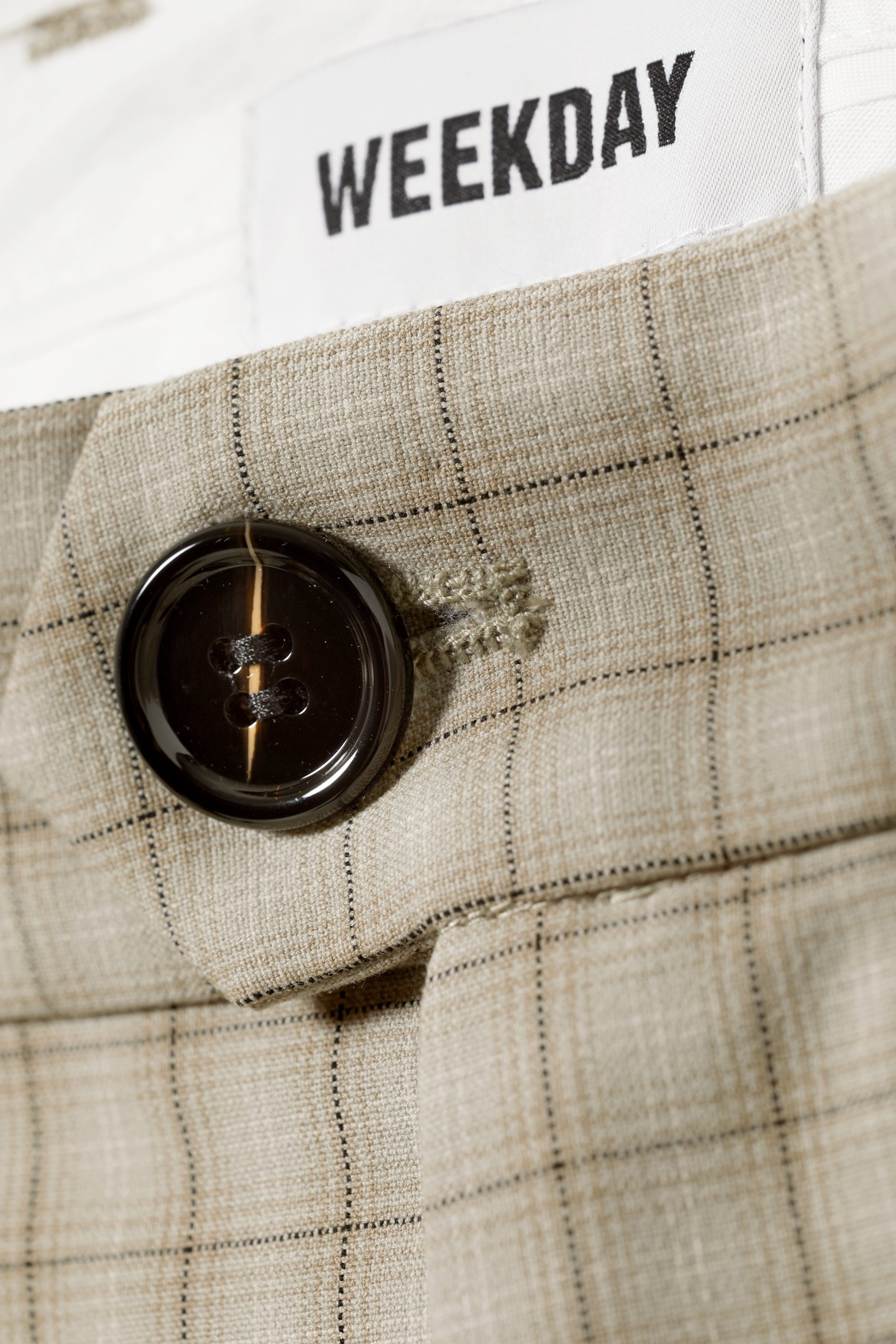 Beige - Franklin Flared Check Trousers - 1