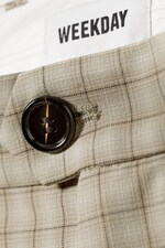 Beige - Franklin Flared Check Trousers - 1