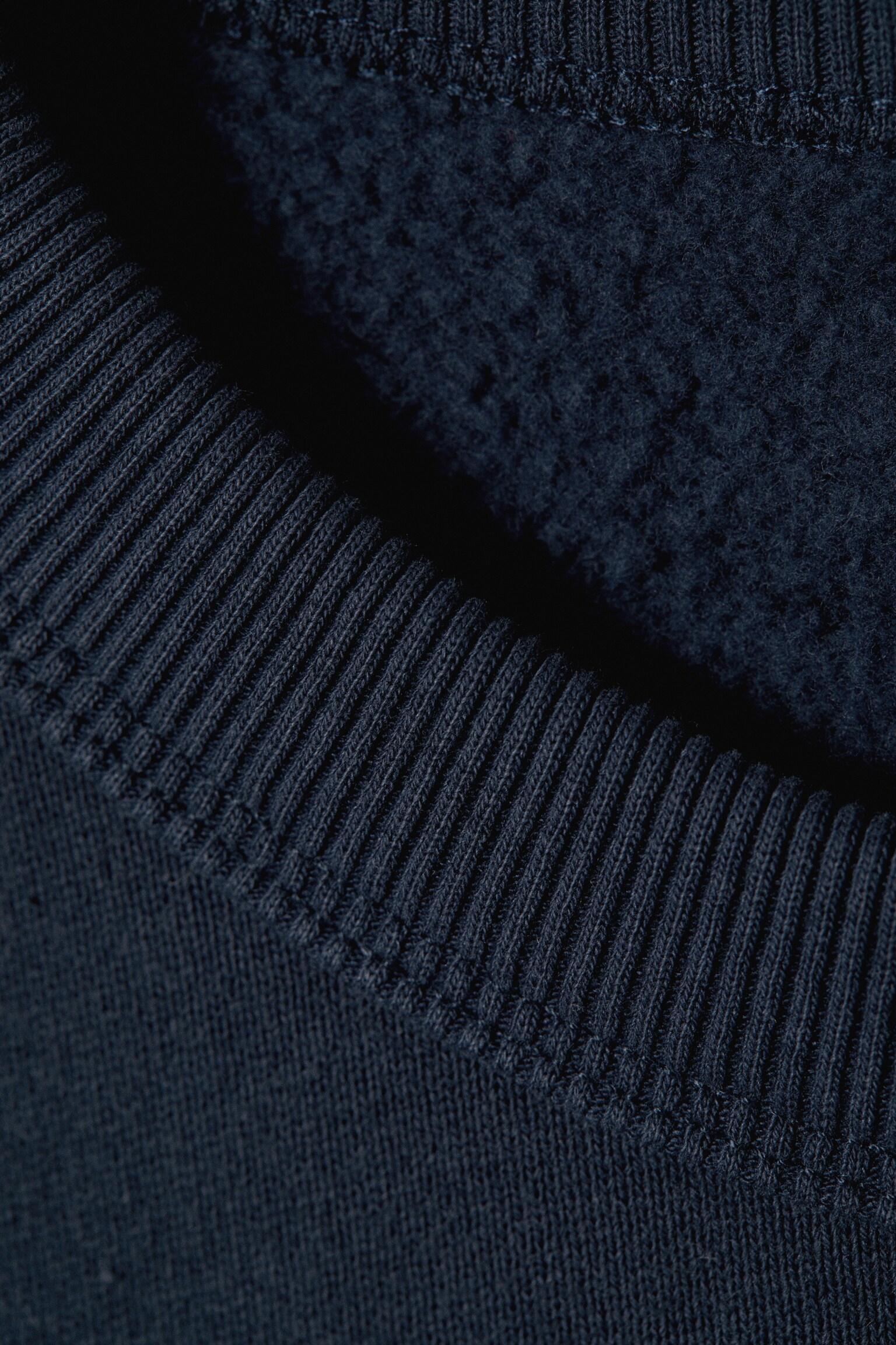 Boxy kort bomullsgenser - Mørkeblå/Gråmelert - 5