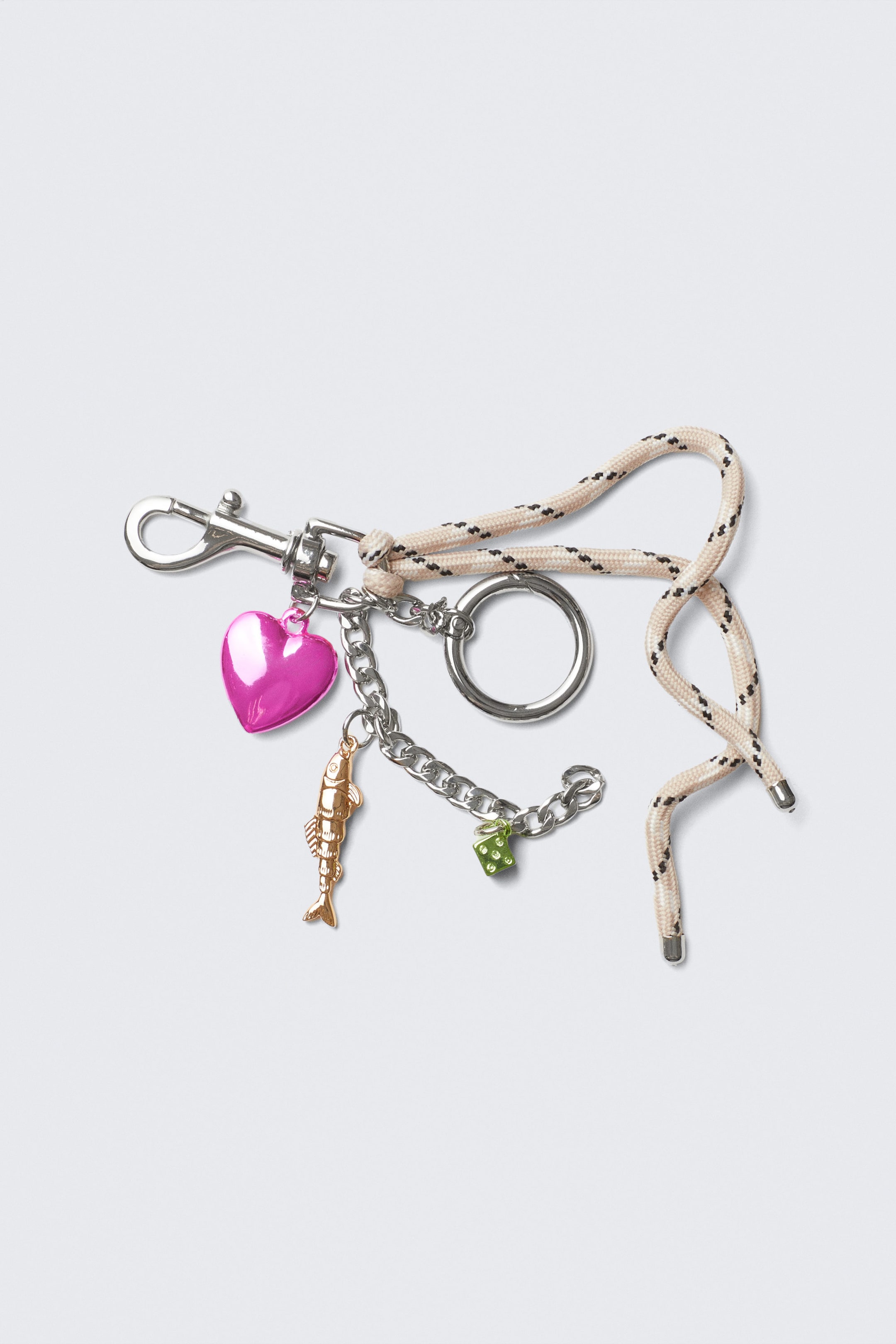 Zacht taupe - Sleutelhanger met meerdere bedeltjes - 2