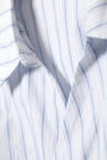 Blue Stripe - Long-Sleeved Asymmetric Mini Shirt Dress - 5