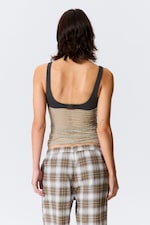 Beige - Neckholder-Top aus wirbeliger Spitze - 3