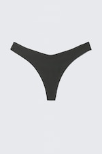 Dark Grey - V-Shaped Ribbed Bikini Thong - 3
