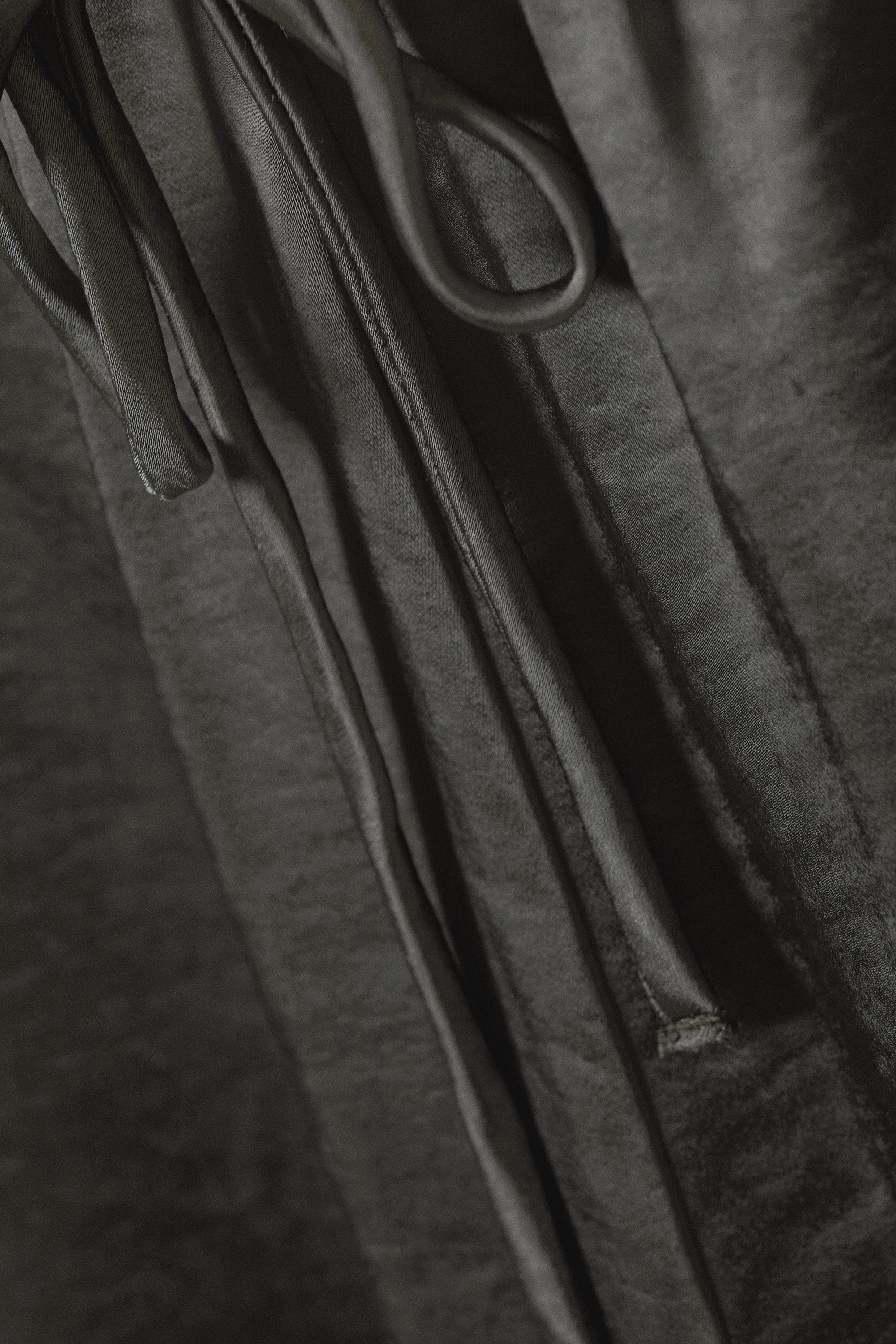 Gewaschenes Dunkelgrau - Pyjamahose aus gewaschenem Satin - 3