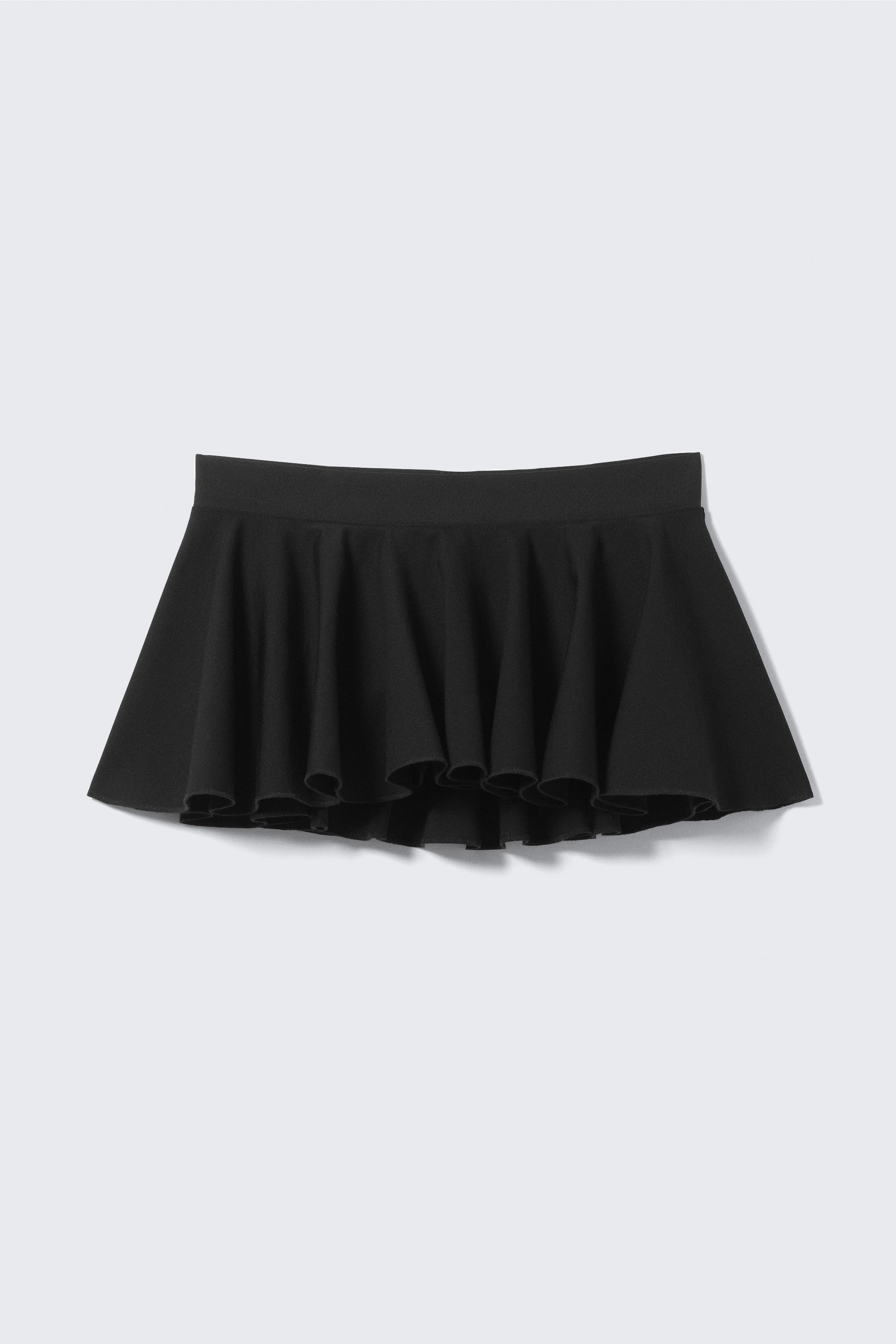 Black - Low Rise Flared Mini Skort - 4