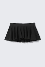 Black - Low Rise Flared Mini Skort - 4