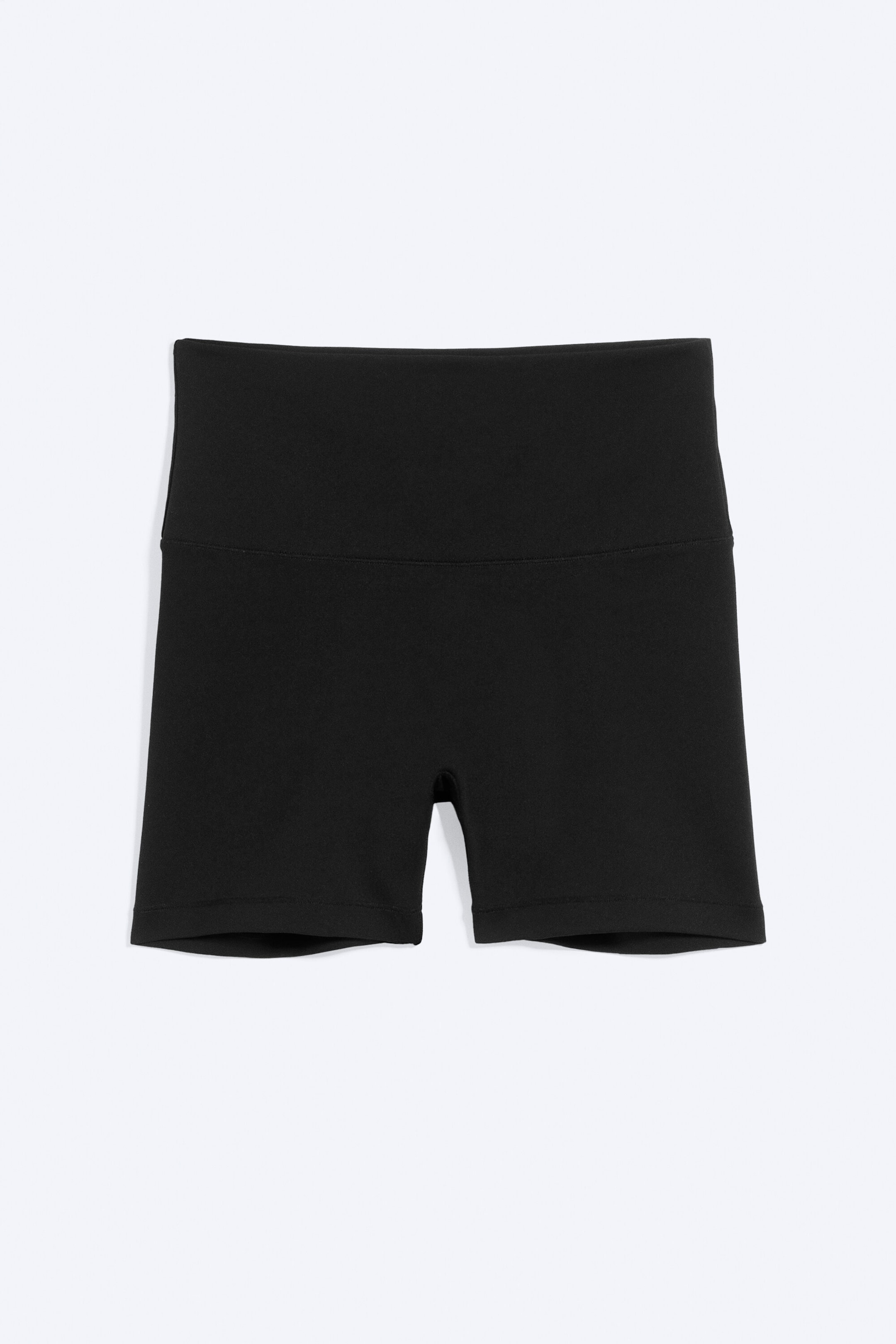 Black - High Waisted Sports Biker Shorts - 3