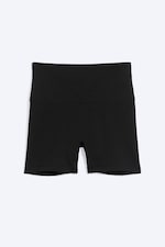 Black - High Waisted Sports Biker Shorts - 3