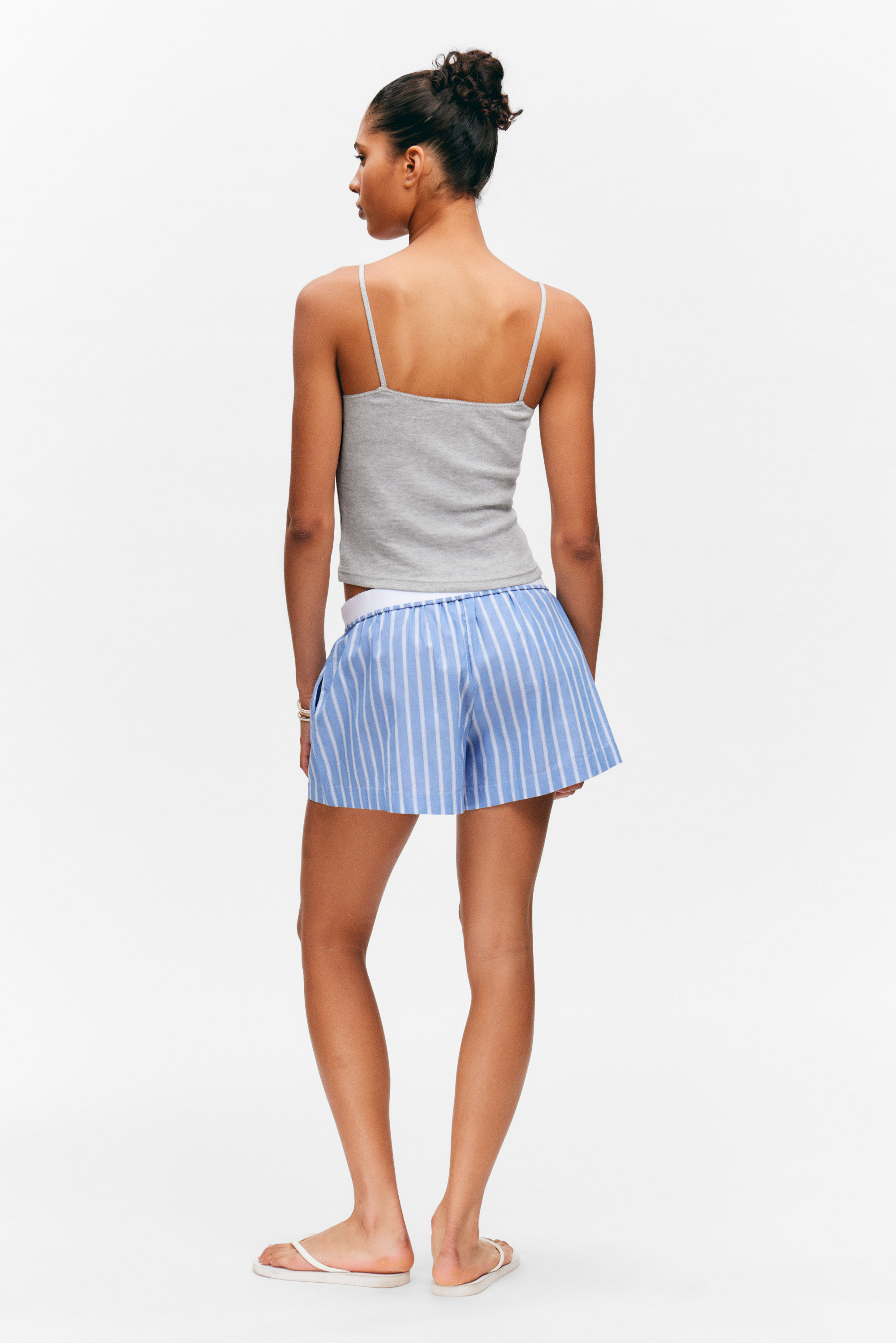 Grey Melange - Pointelle Strap Top - 5