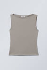 Dimgrå - Annie Boatneck Sleeveless top - 0