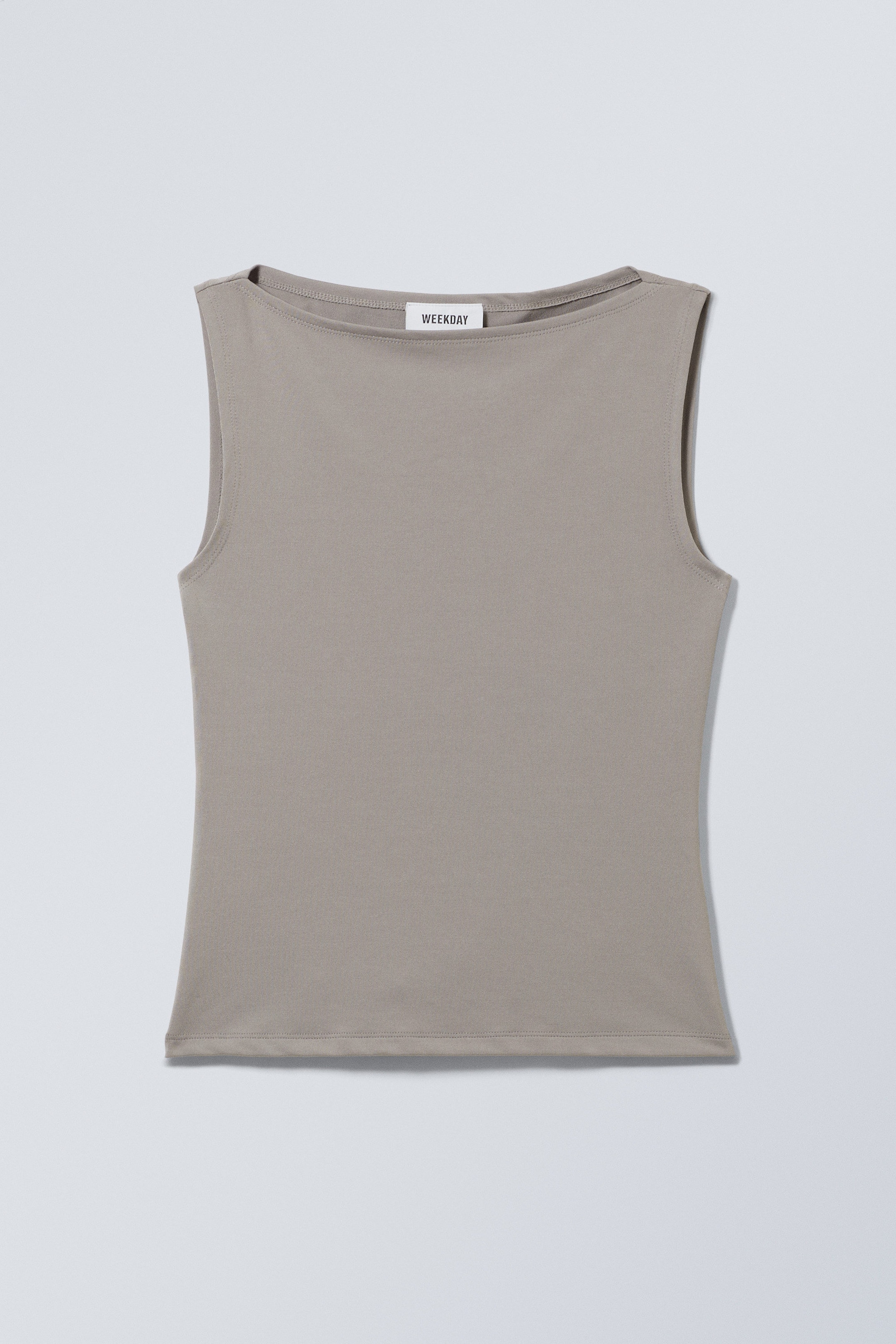 Dusty Grey - Annie Sleeveless Boat-Neck Top - 0