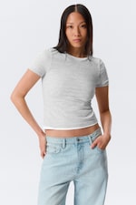 Grey Melange - Tight Mini T-shirt - 1
