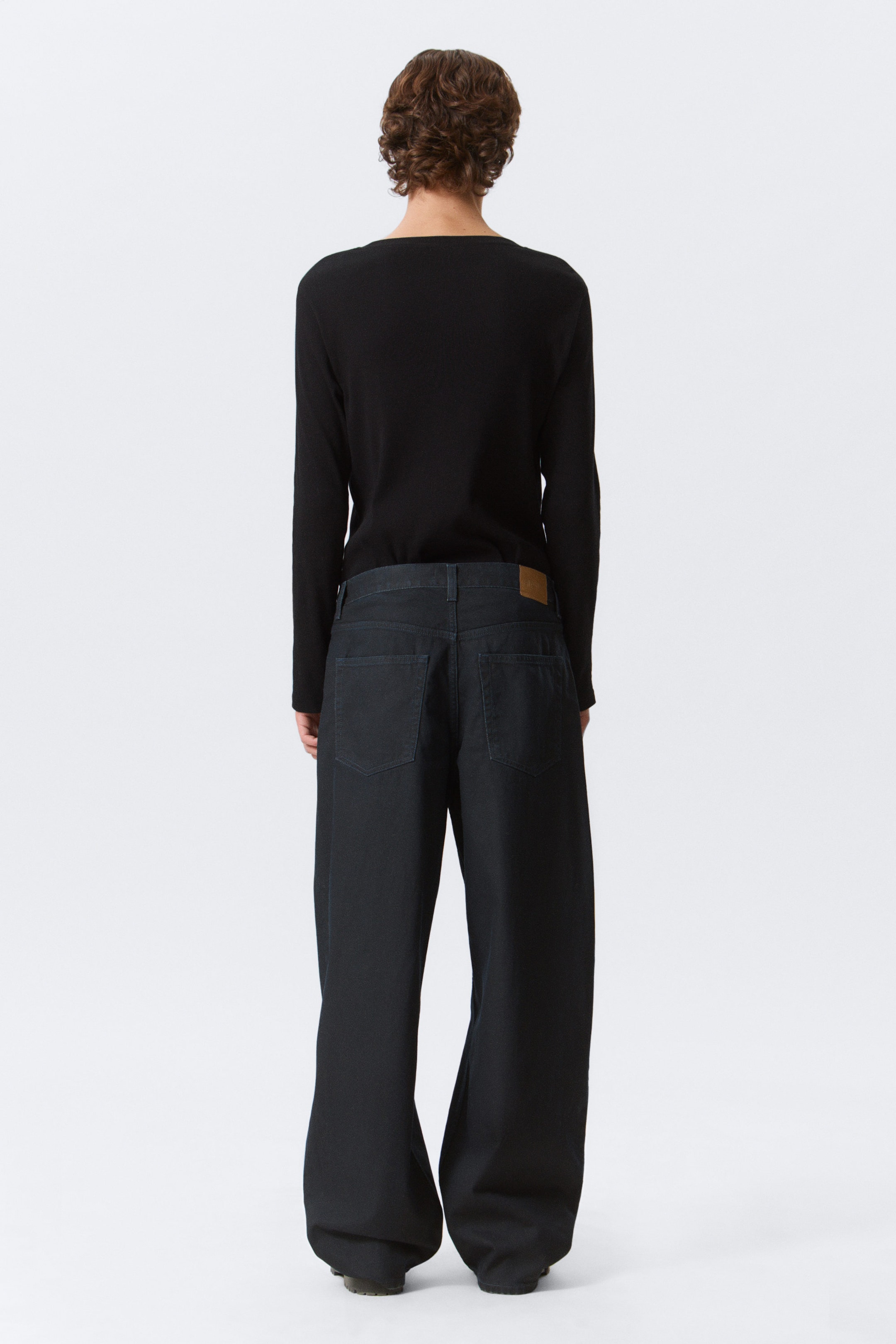 Indigo-Beschichtung - Astro Mid Rise Loose Baggy Leg Coated Jeans - 4