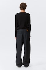 Indigo-Beschichtung - Astro Mid Rise Loose Baggy Leg Coated Jeans - 4