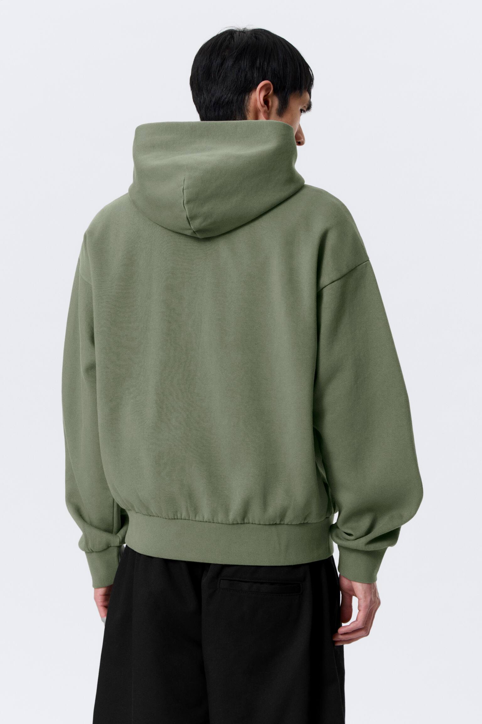 Sudadera con capucha - Verde lavado/Negro/Gris jaspeado - 4