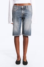 Redondo Blue - Medium Blue - Atom Low Rise Regular Knee-Length Denim Shorts - 1