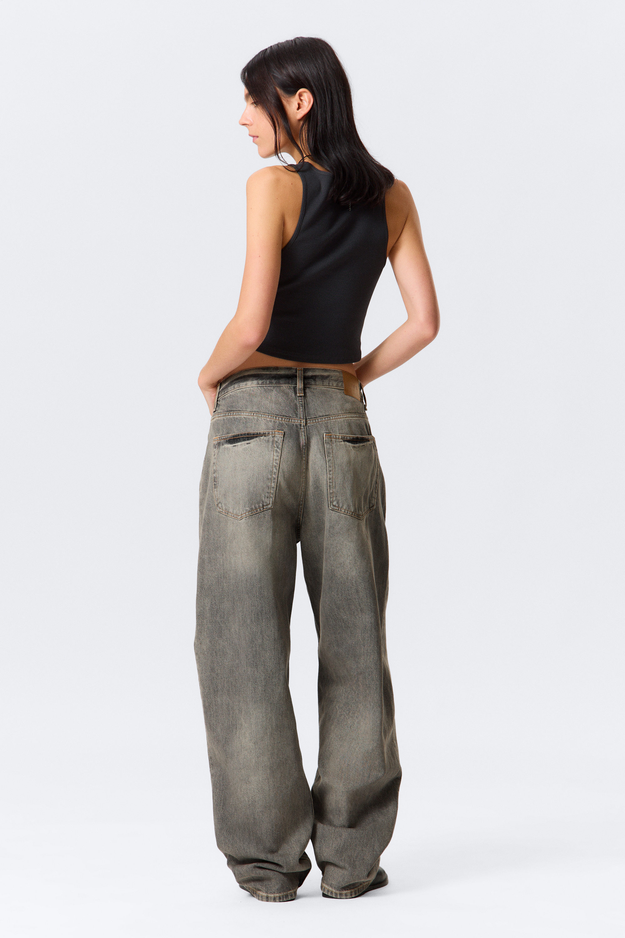 Canyon Grey - Mellangrå - Galaxy Loose Straight Leg Jeans - 8