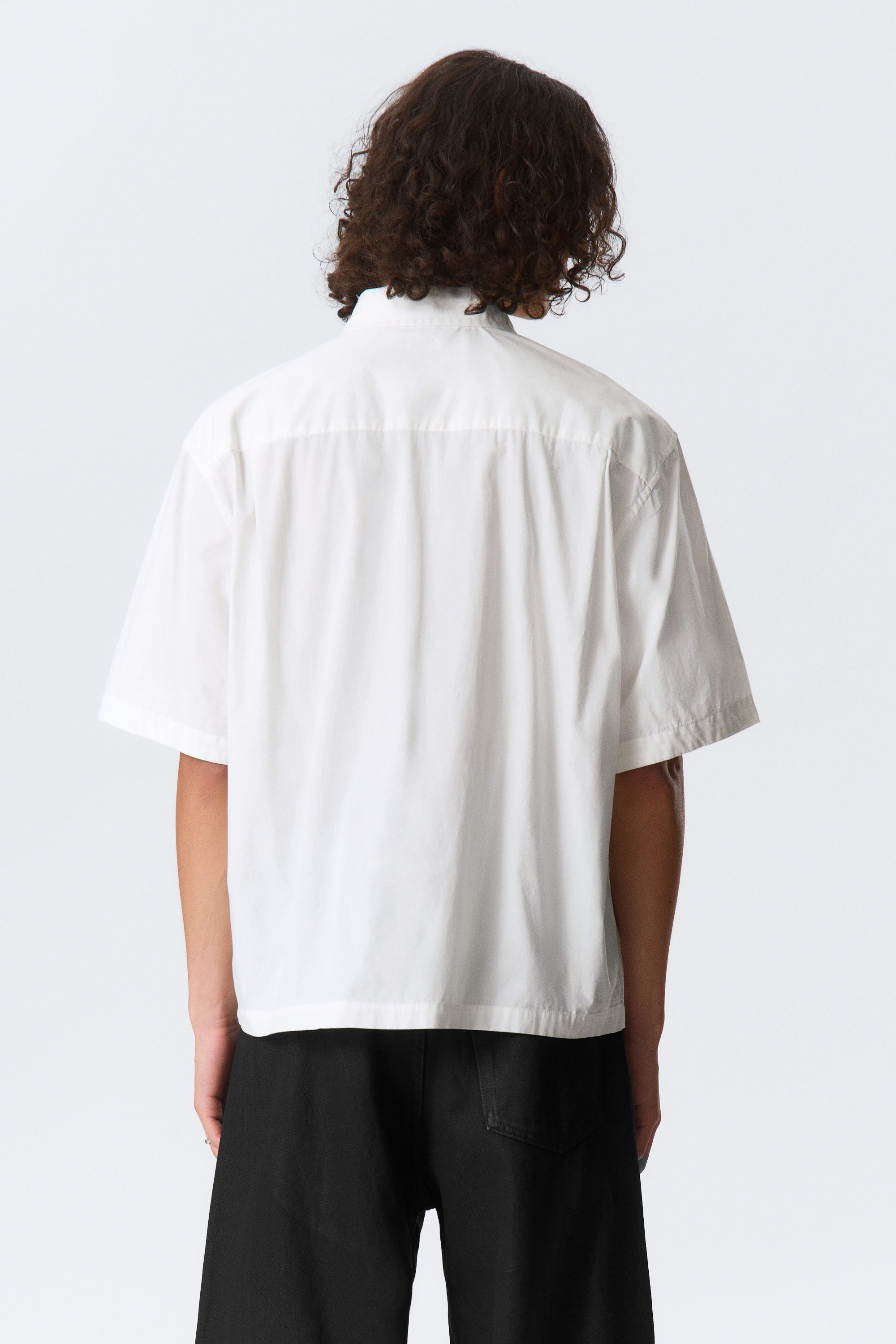 White - Relaxed Fit Short-Sleeved Cotton Shirt - 2