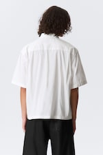 Weiß - Kurzärmliges Baumwollhemd mit lockerer Passform - 2