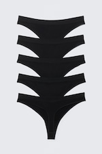 Noir - Lot de 5 strings sans coutures - 1