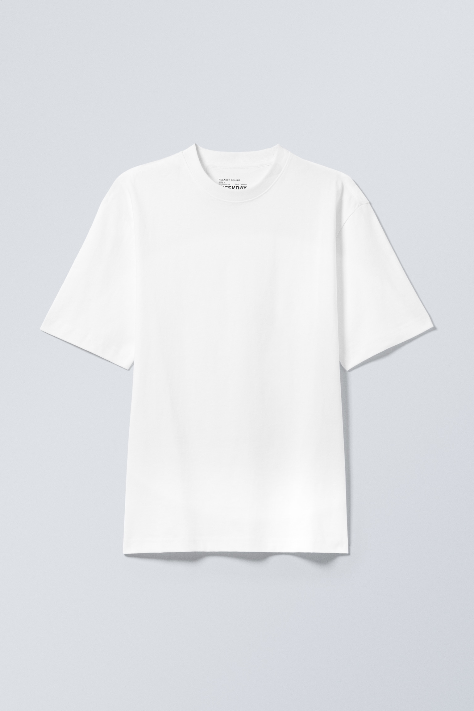 Locker geschnittenes T-Shirt aus Baumwolle - Weiß/Marineblau/Schwarz/Hellblau/Staubiges Khakigrün/Grau meliert - 2