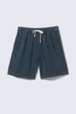 Dunkelblau - Entspannte Cord-Shorts mit Kordelzug - 4