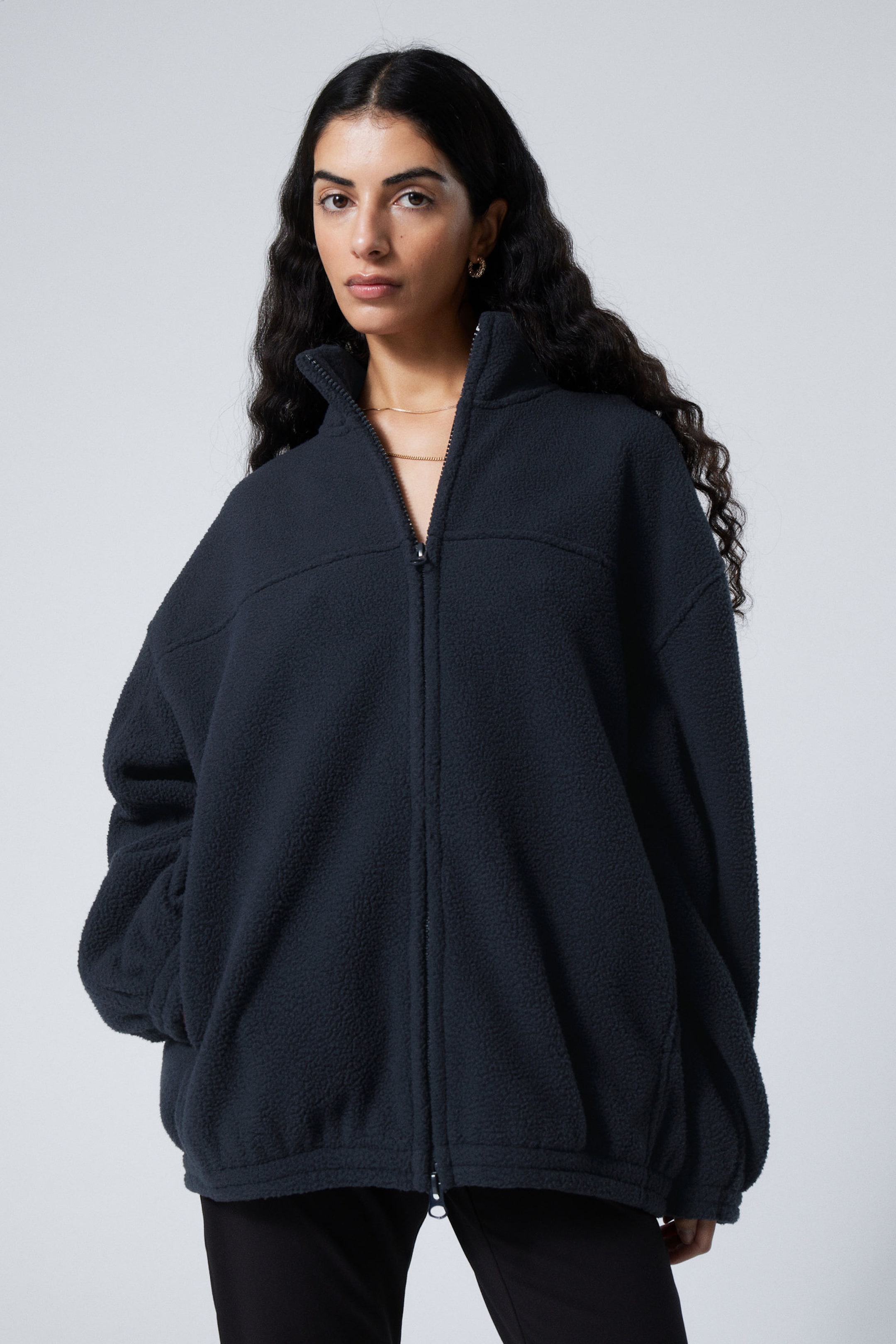 Navy Blue - Fleece Zip Jacket - 0