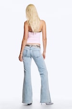 Frosty Blue - Light Blue - FLARE LOW RISE FLARED SKINNY JEANS - 4