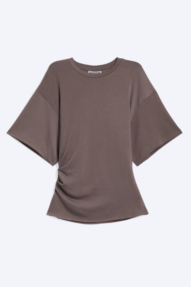 DRAPIERTES, ENG ANLIEGENDES T-SHIRT - Staubiges Pflaume/Grau meliert/Weiß/Schwarz/Schwarz/Staubiges Khakigrün - 1