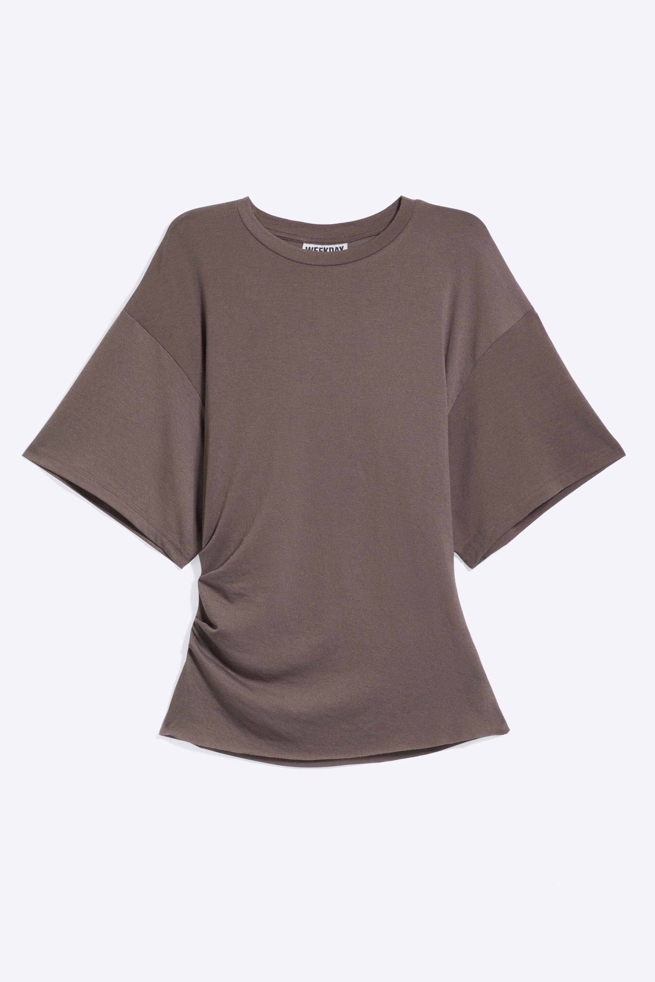 Dusty Plum - DRAPIERTES, ENG ANLIEGENDES T-SHIRT - 1