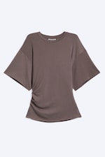 Dusty Plum - DRAPIERTES, ENG ANLIEGENDES T-SHIRT - 0