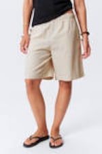 Ecru - Relaxed Linen Blend Shorts - 1