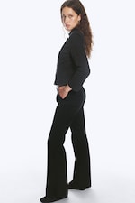 Svart - Dressbukse med bootcut og lavt liv - 2