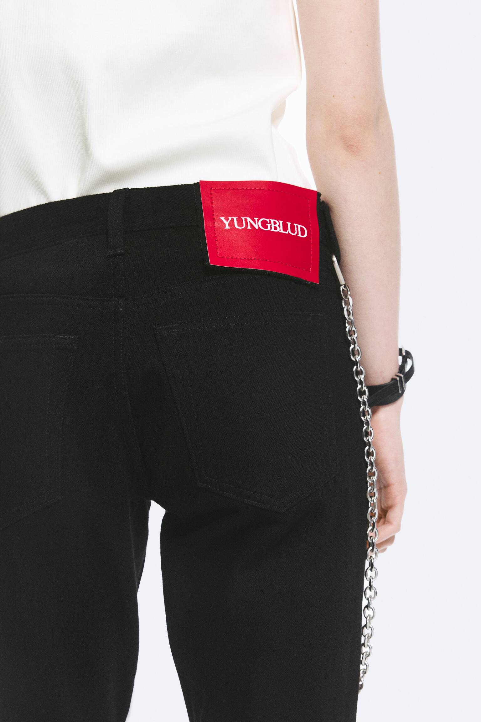 Yungblud Τζιν Με Χαμηλή Μέση, Στενή Και Ίσια Γραμμή-Μαύρο - 6