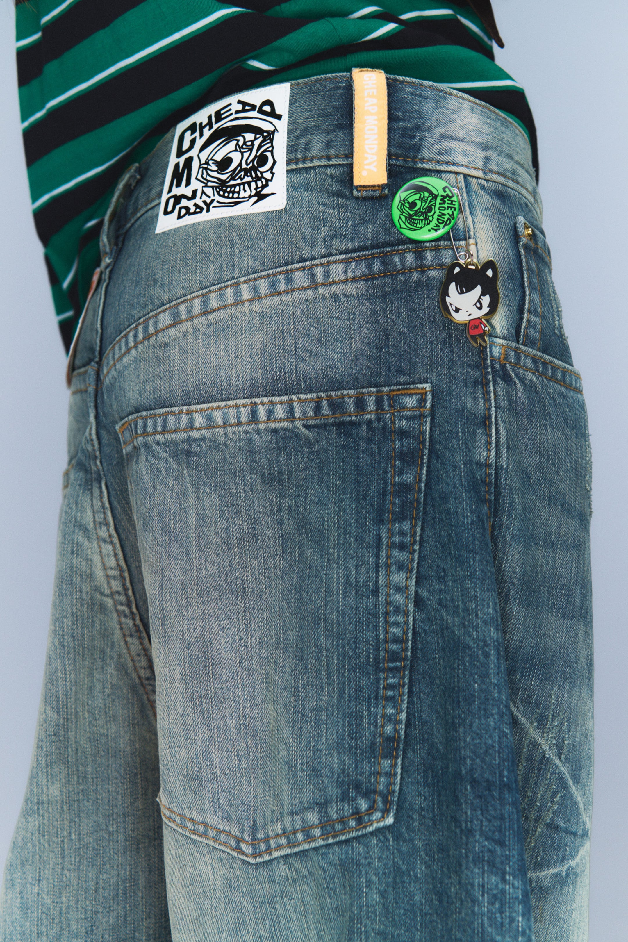 Canyon Blue - Medium Blue - Rad Super Regular Waist Loose Wide Jeans - 1
