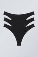 Black - 3-pack Jade Cotton Thong - 1