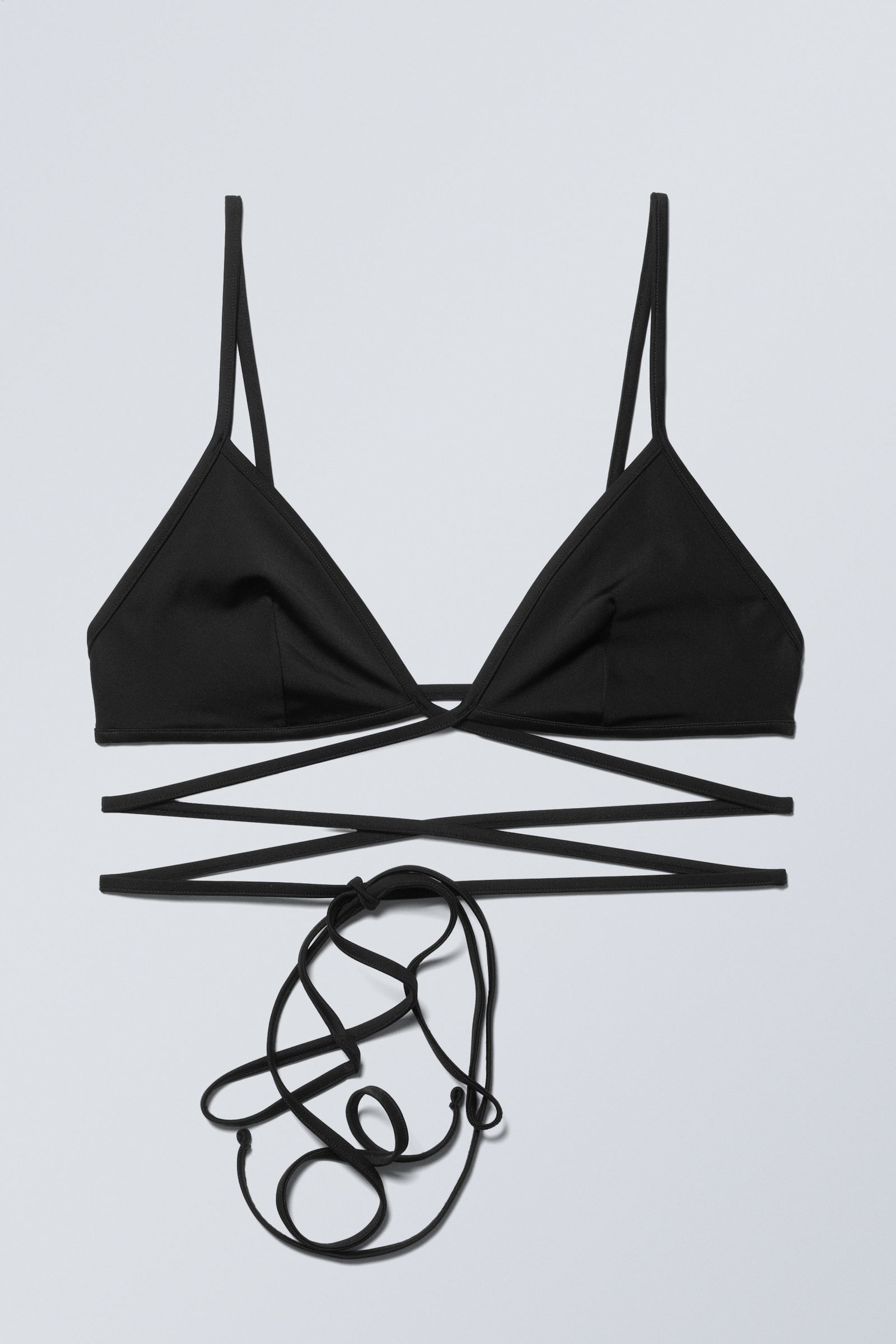 Schwarz - Triangel-Wickel-Bikinioberteil - 3