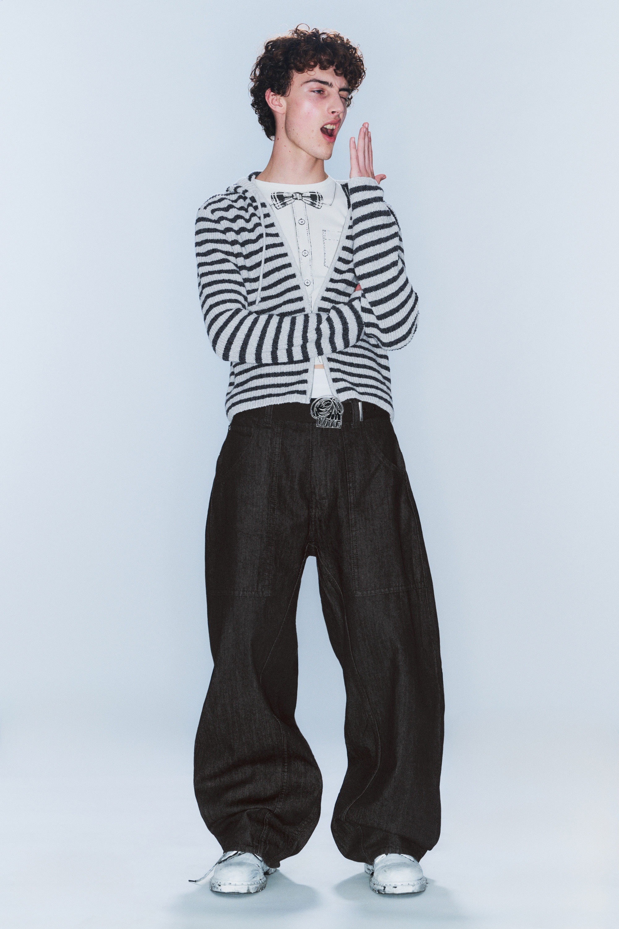 Black Rinse - Black - Dunno Unisex Low Rise Loose Barrel Leg Jeans - 1