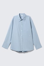 Light Blue - Cross-Buttoned Long-Sleeved Cotton Shirt - 5