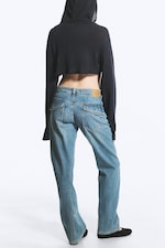 Sea Breeze Blue - Mittelblau - Skewed Low Waist Relaxed Jeans - 4