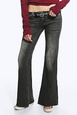 Mustard Black - Black - FLARE LOW RISE FLARED SKINNY JEANS - 1