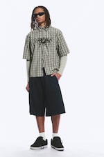 Checked Green - Spyder - Boxy Short-Sleeved Graphic Shirt - 2